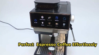Macchina per caffè espresso commerciale con macinacaffè incorporato | Alta pressione 20 Bar per bar