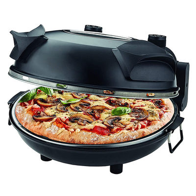 Pizza Maker Controllo della temperatura regolabile con finestra visibile Pietra speciale e padella elettrica forno per pizza a crosta croccante