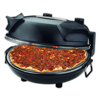 Pizza Maker Controllo della temperatura regolabile con finestra visibile Pietra speciale e padella elettrica forno per pizza a crosta croccante