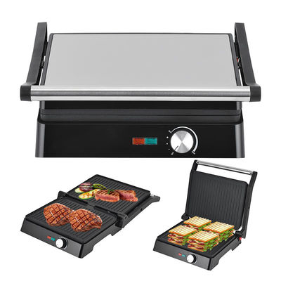 2200W griglia elettrica Panini Maker temperatura regolabile Sandwich Press Toaster apre a 180 gradi Griglia di contatto in acciaio inossidabile