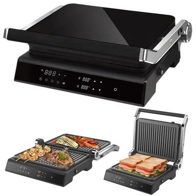 2200W griglia elettrica Panini Maker temperatura regolabile Sandwich Press Toaster apre a 180 gradi Griglia di contatto in acciaio inossidabile