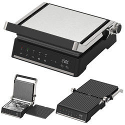 Piatto staccabile BBQ Panini Press Grill Griddle Grill interno senza fumo con touch screen a LED Grill a contatto digitale