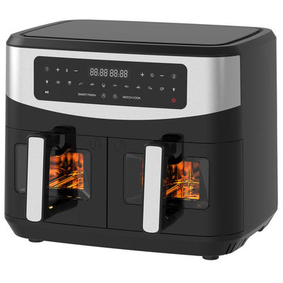 4.5L Dual Air Fryer Con 2 Cesto Vedere Attraverso Vetro Finestrino SYNC Cucina Doppio cassetto