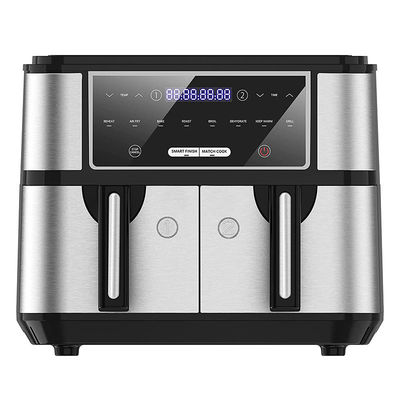 4.5L Dual Air Fryer Con 2 Cesto Vedere Attraverso Vetro Finestrino SYNC Cucina Doppio cassetto