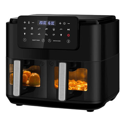 4.5L Dual Air Fryer Con 2 Cesto Vedere Attraverso Vetro Finestrino SYNC Cucina Doppio cassetto