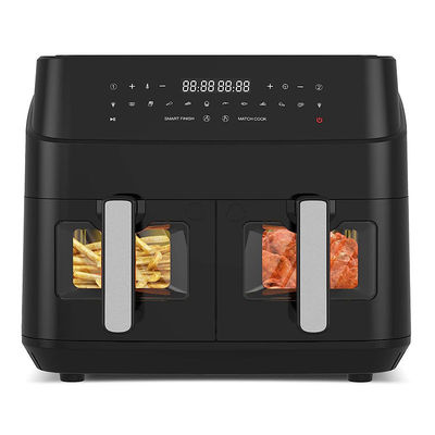 9L Fritura a aria doppia con finestra di vetro 2600W Fritura a aria digitale intelligente a doppia zona