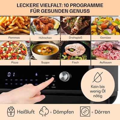 18L Dual Air Frye con funzione di vaporizzazione e asciugatura 2450W Toaster Dehydrator Oil Free