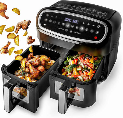 Fritura ad aria intelligente a doppia potenza di 2400 W con finestra trasparente visibile 9L Tecnologia digitale a due zone
