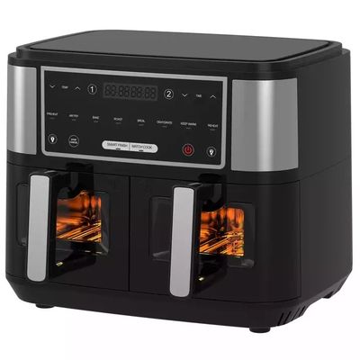 Fritura ad aria intelligente a doppia potenza di 2400 W con finestra trasparente visibile 9L Tecnologia digitale a due zone