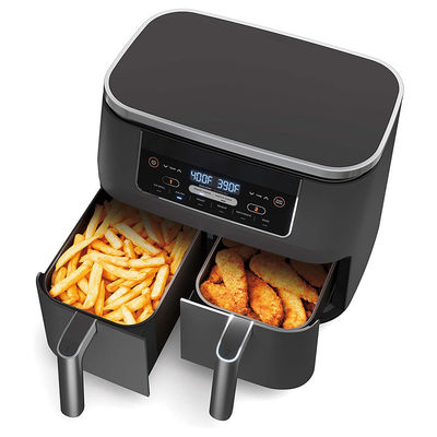 Piccola cucina casa elettrica 8L Digital Air Fryer 1700W Cucina in acciaio inossidabile zona doppio cestino