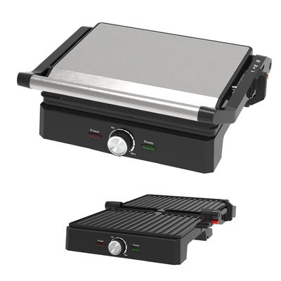 4 fette BBQ Panini Grill elettrico con controllo della temperatura e del tasto di orario