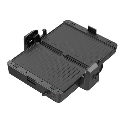 1200W Grill a contatto staccabile 3 piastre 105 180 gradi Temperatura aperta regolabile Manopole elettrico PTFE antiaderente per barbecue domestico