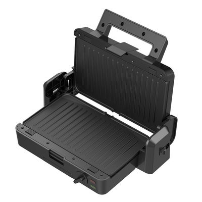 1200W Grill a contatto staccabile 3 piastre 105 180 gradi Temperatura aperta regolabile Manopole elettrico PTFE antiaderente per barbecue domestico