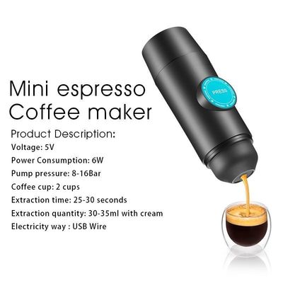 Macchina per caffè portatile in acciaio inossidabile USB per la casa
