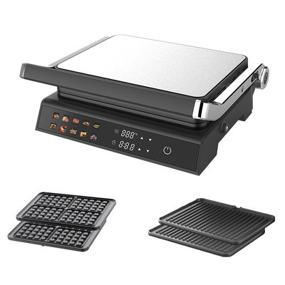 2000W Display di griglia elettrica a contatto digitale Regolare la temperatura con manopola Timer Aprire 105 180 gradi Con PTFE