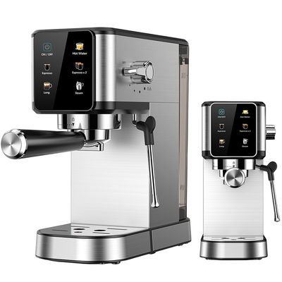 Macchina per fare caffè espresso d'argento con spuma manuale per latte cappuccino