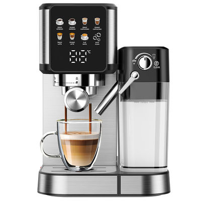 Macchina per fare caffè espresso d'argento con spuma manuale per latte cappuccino