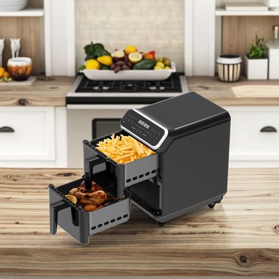 Dual Stack 12 Color Presets 6+6l Electric Digital Air Fryer Sync Dual Cook Function con opzione di tipo forno a finestra visibile