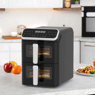 Dual Stack 12 Color Presets 6+6l Electric Digital Air Fryer Sync Dual Cook Function con opzione di tipo forno a finestra visibile