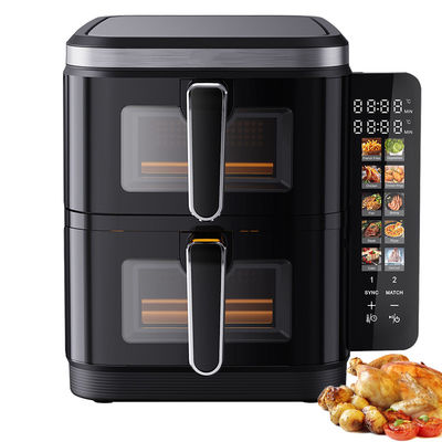 6l+6l Fritura a aria a doppia pila 2800w Non adesivo Modern Square Controllo digitale Pieghevole Display a Led Menu Famiglia elettrica