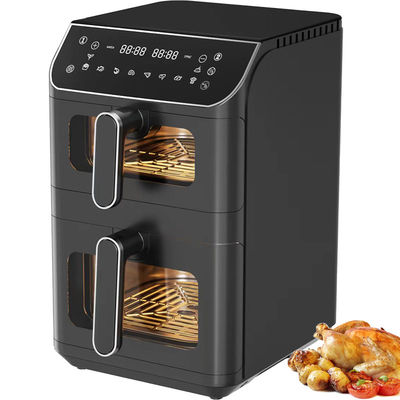 6l+6l Fritura a aria a doppia pila 2800w Non adesivo Modern Square Controllo digitale Pieghevole Display a Led Menu Famiglia elettrica