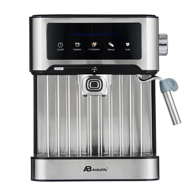 Anbo LED Digital Touch Screen Expresso Coffee Machine 1.6L Water tank 20 bar Espresso Coffee Maker with Milk Frother