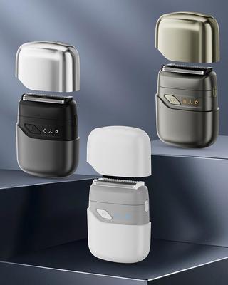 Mini rasoio elettrico portatile con resistenza all'acqua IPX7 e batteria da 350 mAh per 60 minuti di lavoro