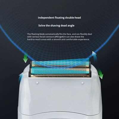 Rasoio elettrico ricaricabile con batteria da 1200mAh e display digitale per la cura della barba da uomo