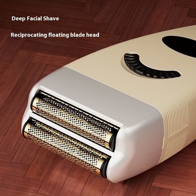 Rasoio elettrico ricaricabile con batterie da 1200 mAh, ricambi gratuiti e alloggiamento in plastica per la rasatura del viso maschile