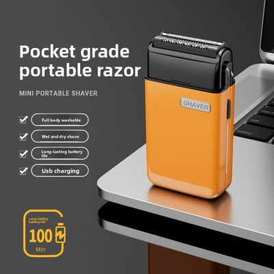 Mini rasoio elettrico portatile con tempo di ricarica di 1,5 ore ricambi gratuiti e alloggiamento in plastica per uomini