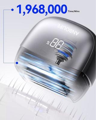 Rasoio Elettrico ANBOLIFE a 6 Lame con Aspirazione Magnetica e Batteria al Litio 900mAh - Rasoio a Lamina Impermeabile IPX7 per Uomo