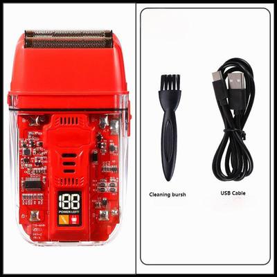 Rasoio elettrico professionale con batteria agli ioni di litio da 600 mAh, tempo di ricarica 1,5 ore e impermeabilità IPX4 per viso e corpo da uomo