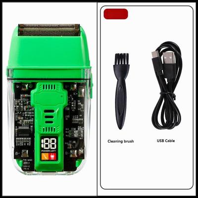 Rasoio elettrico professionale con batteria agli ioni di litio da 600 mAh, tempo di ricarica 1,5 ore e impermeabilità IPX4 per viso e corpo da uomo