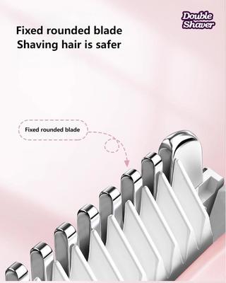 Rasoio elettrico 2-in-1 per donna con 90 minuti di autonomia e batteria da 400mAh - Rifinitore a doppia testina per tutto il corpo