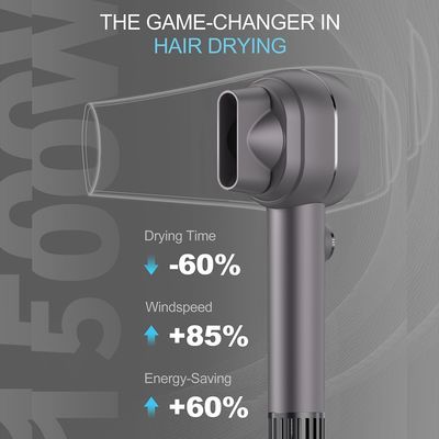 Asciugatrice di capelli ad alta velocità da 1500 W con alta concentrazione di ioni negativi e temperatura costante per la cura dei capelli secchi rapidamente