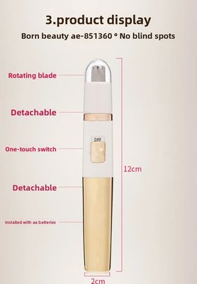 Rifinitore elettrico per peli del naso ANBOLIFE con batteria al litio per uso domestico, in plastica resistente, per la cura personale