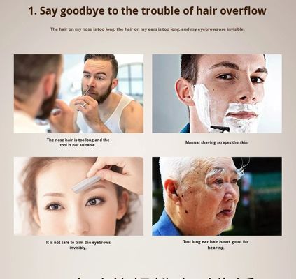 Rifinitore elettrico per peli del naso ANBOLIFE con batteria al litio per uso domestico, in plastica resistente, per la cura personale