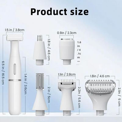 Set di rasoio elettrico multifunzione 6 in 1 con carica USB completamente impermeabile per il taglio delle sopracciglia e per uso domestico