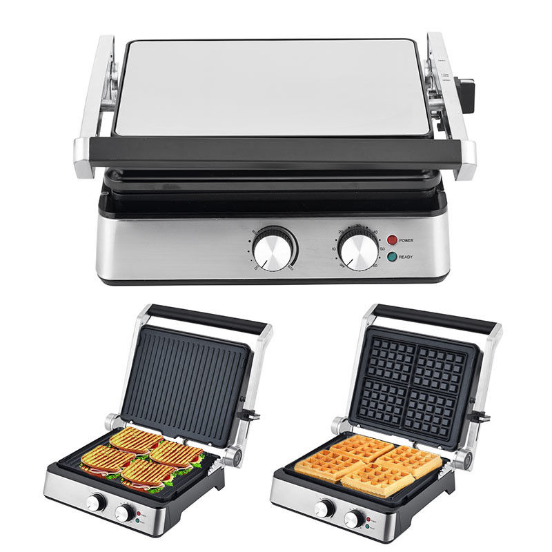 4 fette Griglia elettrica con piatti staccabili waffle maker Sandwich Panini Press Griglia a contatto 2200W piatti intercambiabili