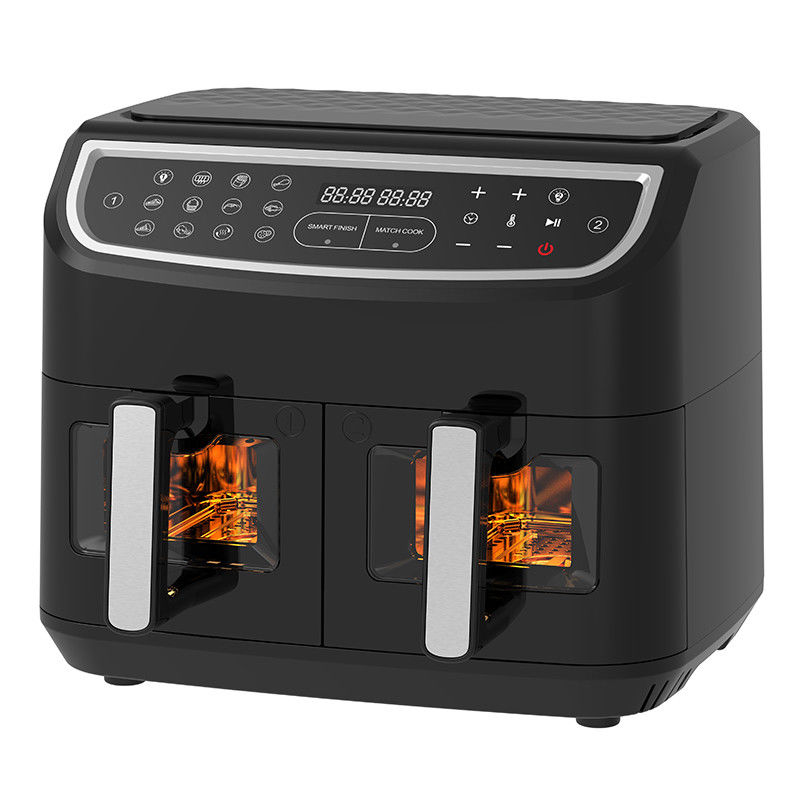 Fritura ad aria intelligente a doppia potenza di 2400 W con finestra trasparente visibile 9L Tecnologia digitale a due zone