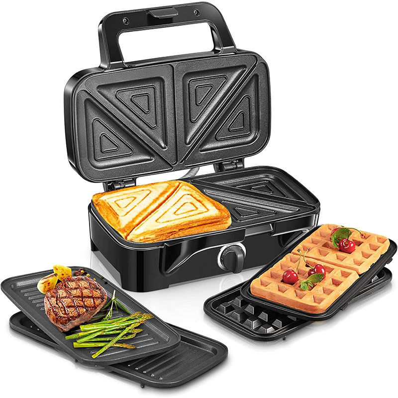 2 fette Deep Xxl Grill Sandwich Maker Regolare la temperatura Distaccabile Fonte di alimentazione elettrica Ptfe Uso domestico