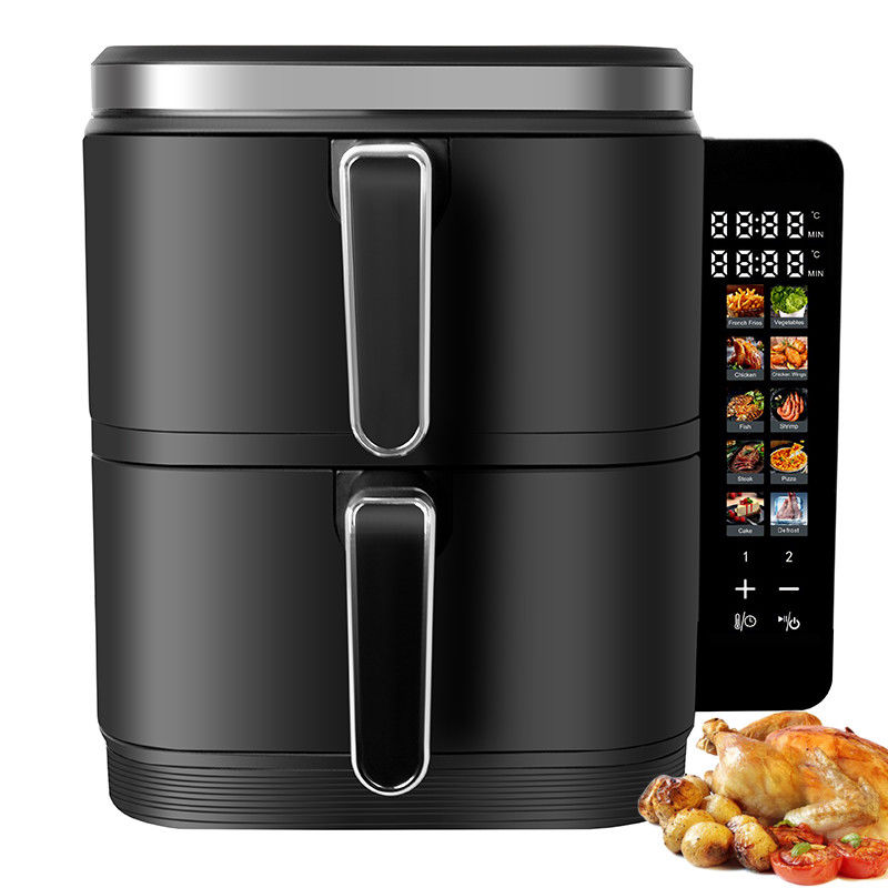 2800w Freggitore a aria a doppia pila elettrico Non aderente 6l + 6l Rivestimento Top Bottom Heater Display LCD pieghevole Visible Window-Option