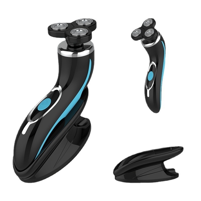 Rasoio elettrico portatile per uomo con lama in acciaio inossidabile e maniglia di plastica per uso facciale