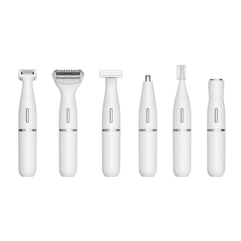 Set di rasoio elettrico multifunzione 6 in 1 con carica USB completamente impermeabile per il taglio delle sopracciglia e per uso domestico